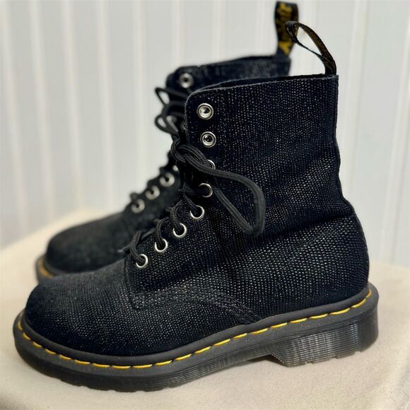 Dr. Martens Shoes - Dr. Martens 1460 Pascal Boots Womens 6 Black Glitter Sparkle Grunge Goth Punk